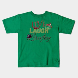 Live Laugh Laufey Red and Green Kids T-Shirt